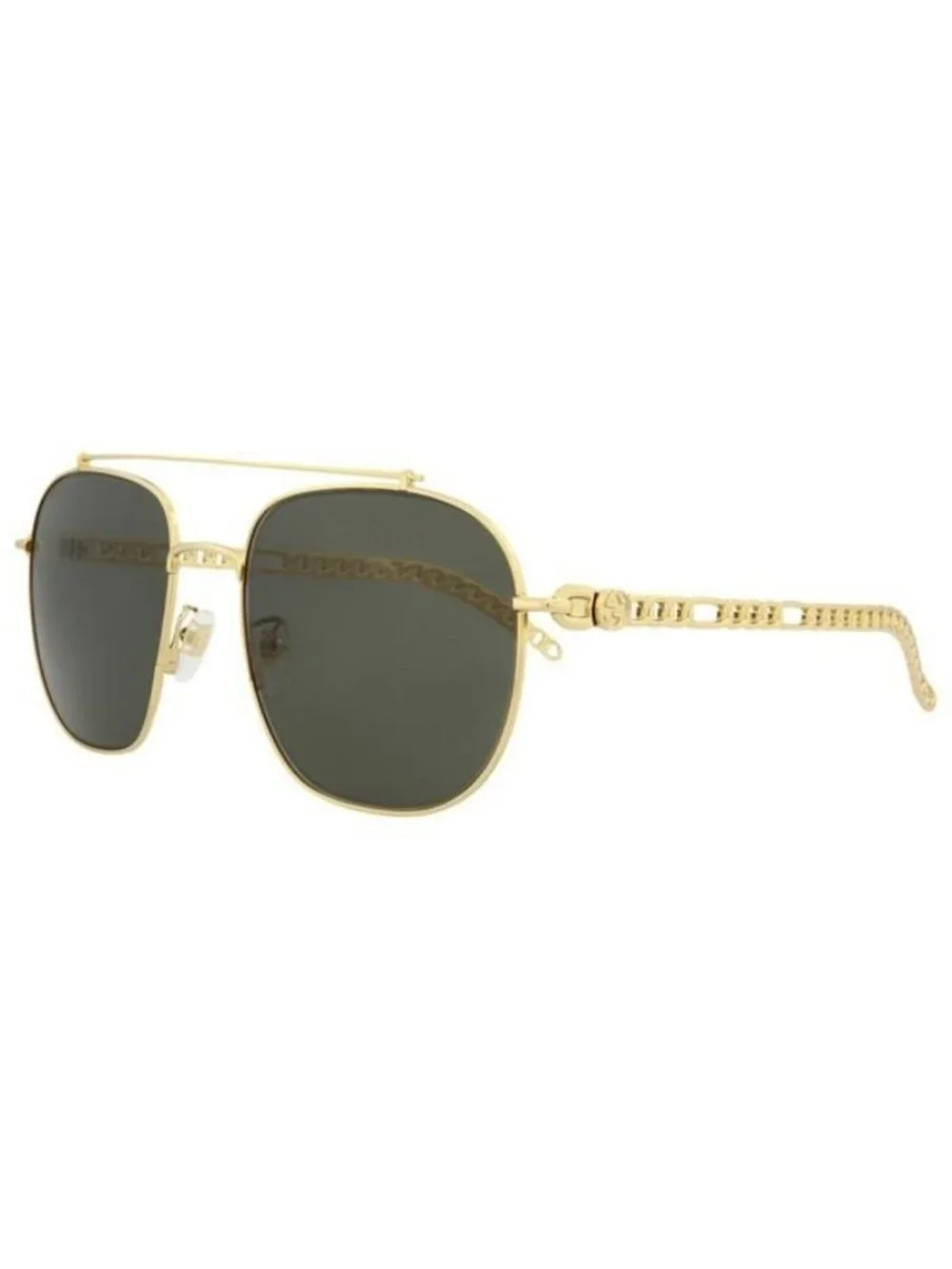 New Gucci Mens Square/Rectangle Gold Gold Grey Fashion Designer Sunglasses